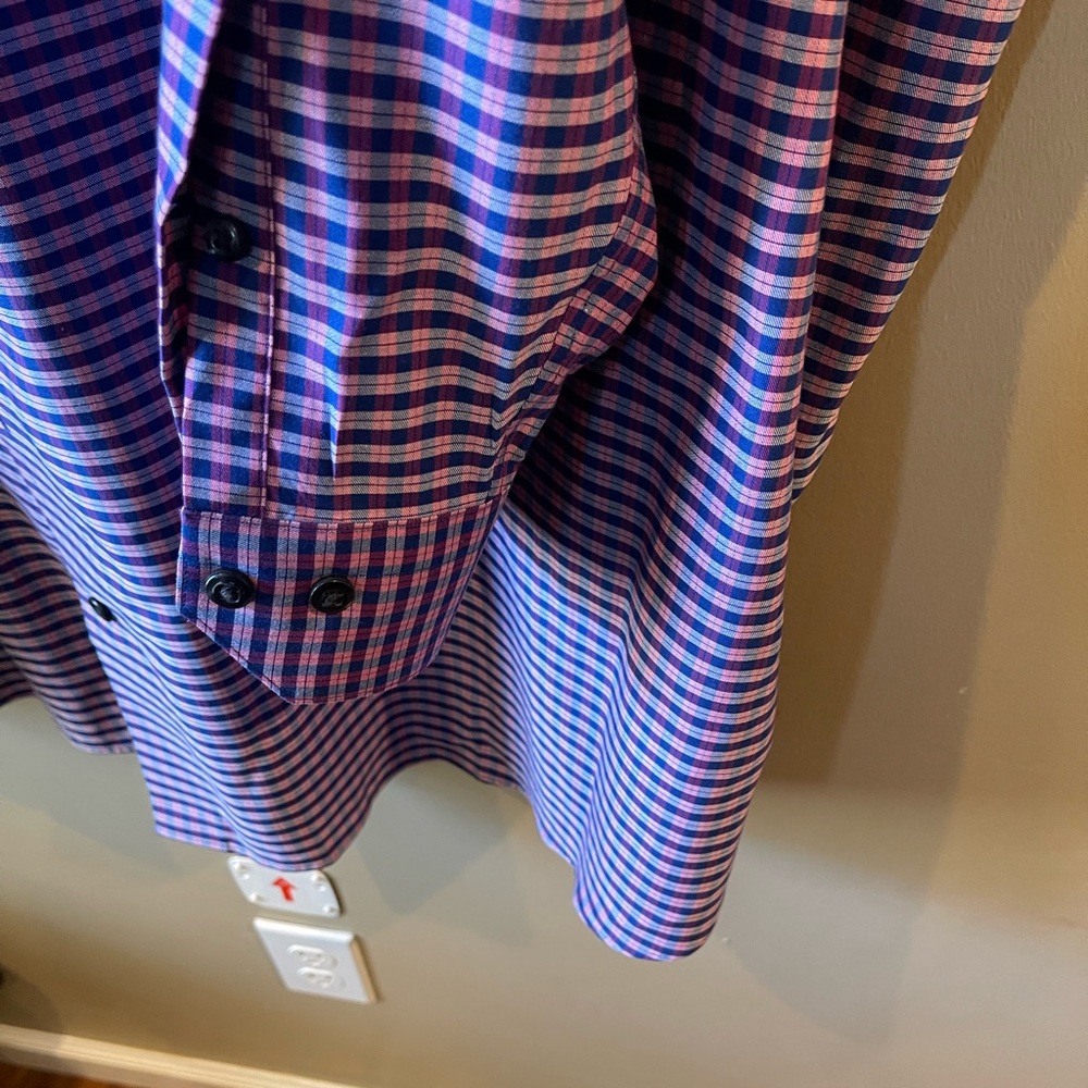Rochester Egyptian Cotton Dress Shirt Men's 19 36/37T Tall Plaid Long Sleeve- - Picture 4 of 6